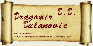 Dragomir Dulanović vizit kartica